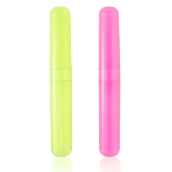 Ozette Plastic Toothbrush Container Cover Cap Family Pack of 2