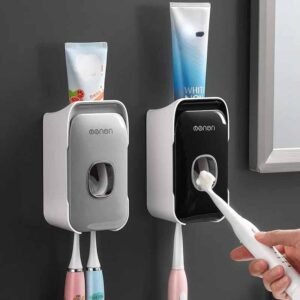 TGOPIT Plastic Automatic Toothpaste Dispenser Squeezer With Toothbrush Holder 1Pcs