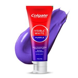 Colgate Visible White Purple Toothpaste for Teeth Whitening  (100g + 20g)