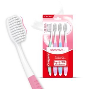 Colgate Gentle Sensitive Soft Bristles Manual Toothbrush Combo Pack 4Pcs