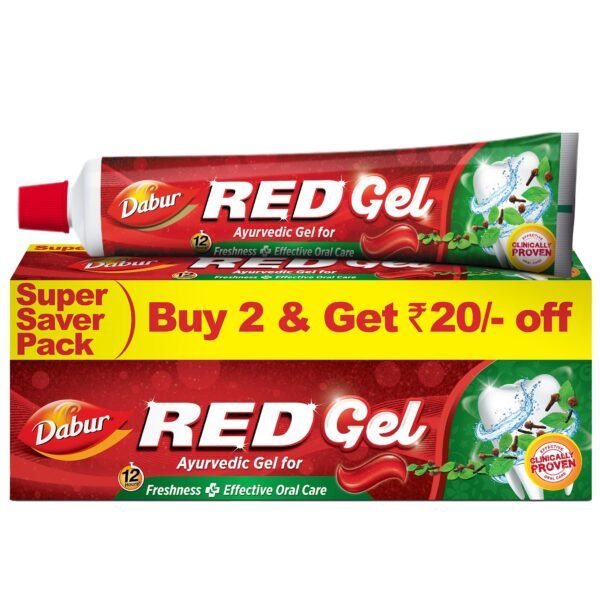 Dabur Red Gel Ayurvedic Toothpaste - 300g (150g x 2, Pack of 2)